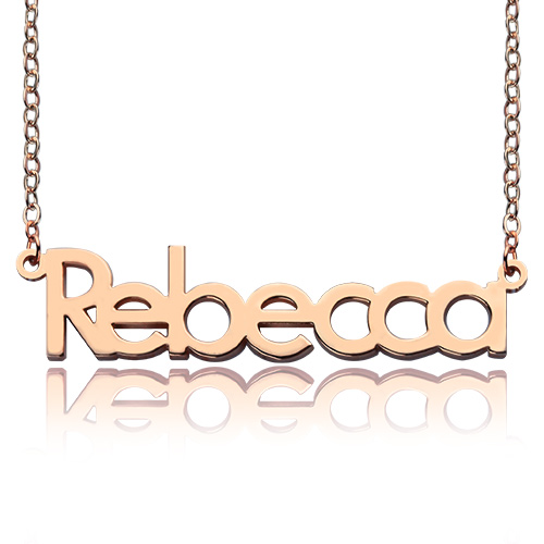 Rose Gold Rebecca Name Necklace