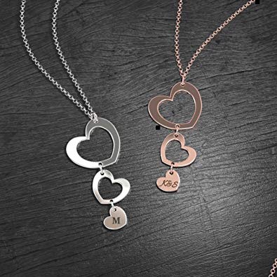 Three Heart Forever Name Necklace Sterling Silver