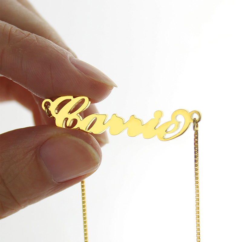 Gold Sex and The City Carrie Name Necklace