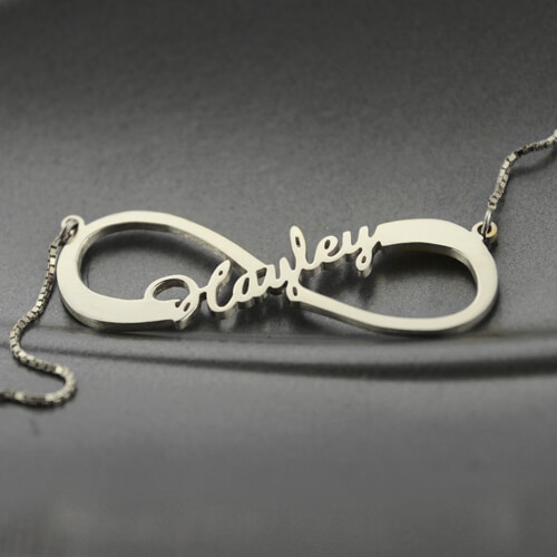 Infinity Name Necklace Silver