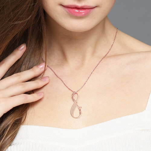 Vertical Infinity Necklace Rose Gold