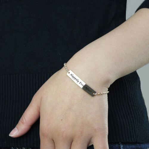 Bar Bracelet For Mom Sterling Silver