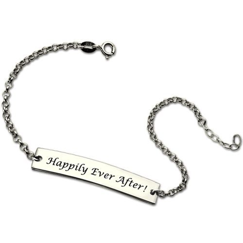 Bar Bracelet For Mom Sterling Silver