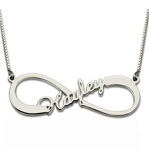 Infinity Name Necklace Silver