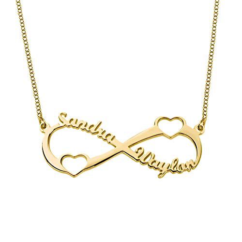 Hearts Infinity Necklace Gold Plated