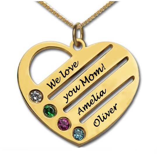 18k Gold Plated Mothers Birthstone 79